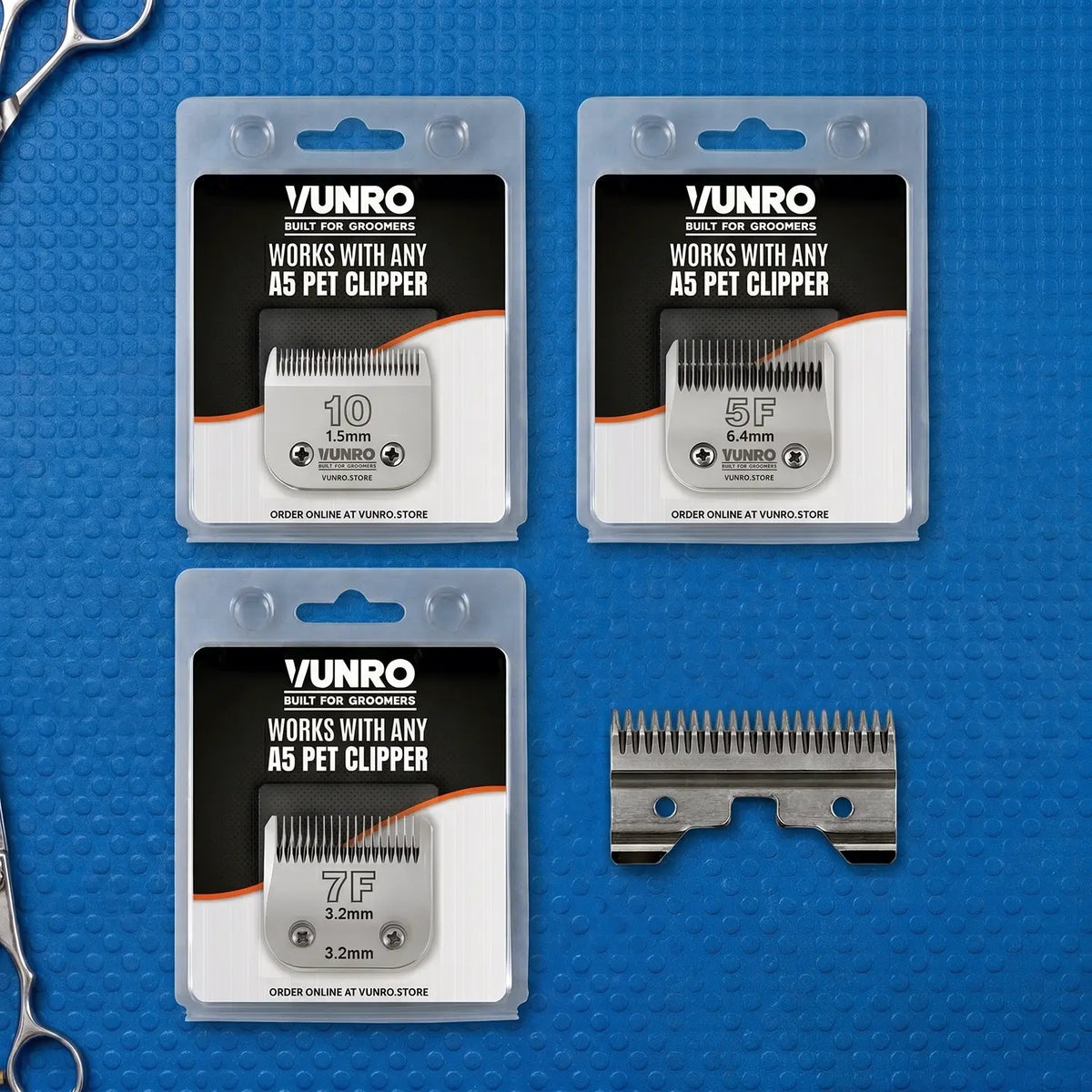 VUNRO Universal Steel A5 Blade Starter Kit packs with size 10, 5F and 7F blades plus a cutter